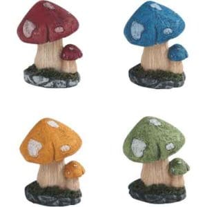 Mini Mushroom Statue Set of 4