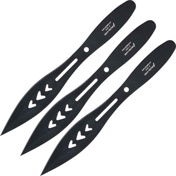 Black Blackwater Long Throwing Knife Trio
