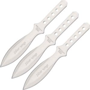 Set of 3 Silver Wings Throwing Knives