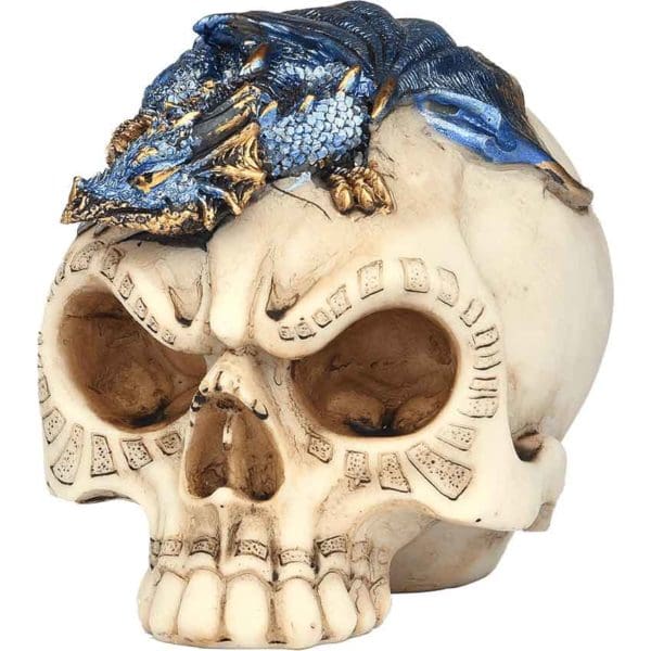 Blue Dragon on Skull Statue
