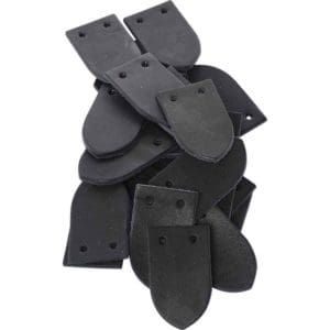 Set of 25 DIY Leather Scales - Black 7-8 oz