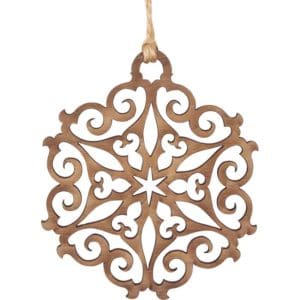 Filigree Snowflake Wooden Christmas Ornament