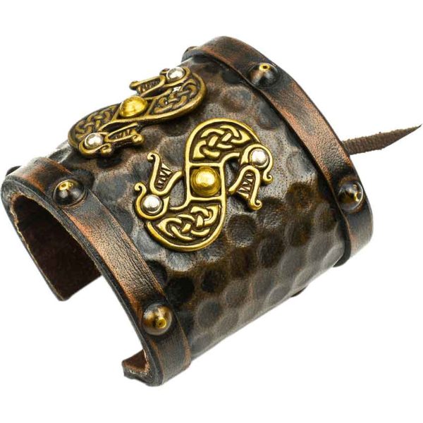 Serpents Viking Leather Cuff