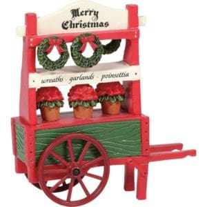 Christmas Poinsettia Cart - Christmas Village Accessories by Department 56