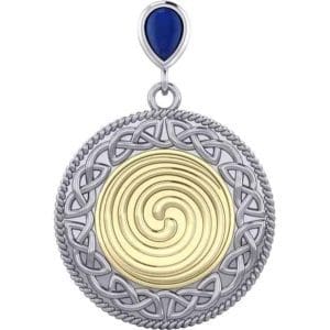 Silver and Gold Celtic Spiral Pendant