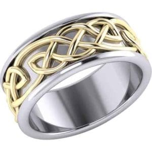 Silver and Gold Eternal Knotwork Ring