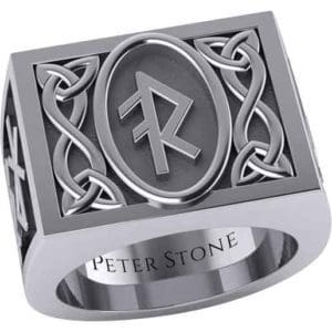 Silver Viking Runes Signet Ring