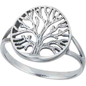 Silver Bark Tree of Life Ring