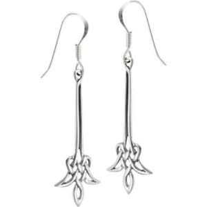 Sterling Silver Knotwork Flower Dangle Earrings