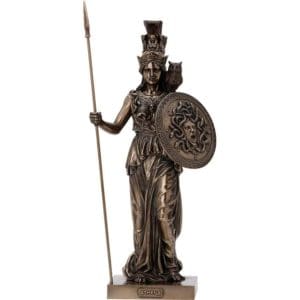 Athena with Spear and Shield Statue