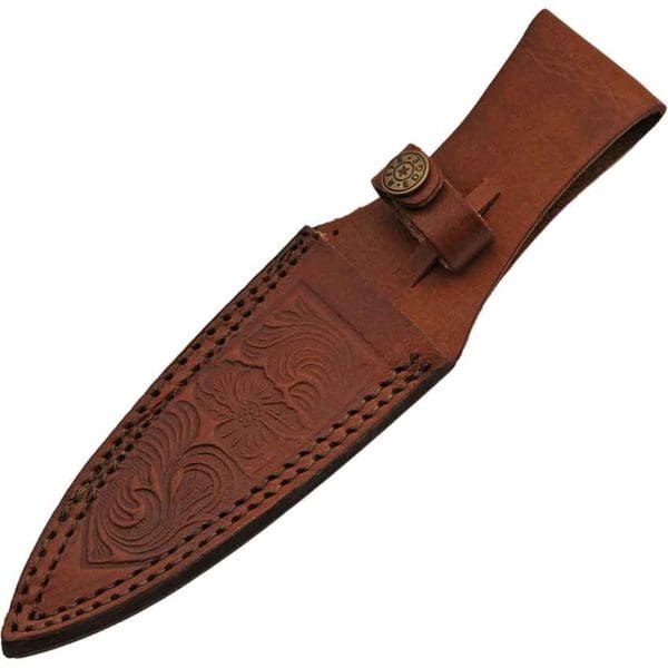 Boot Knife with Floral Sheath - Bone