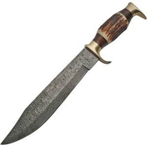 Stag Damascus Bowie Knife
