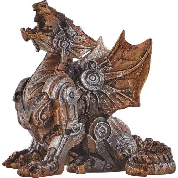 Geared Steampunk Dragon Statue