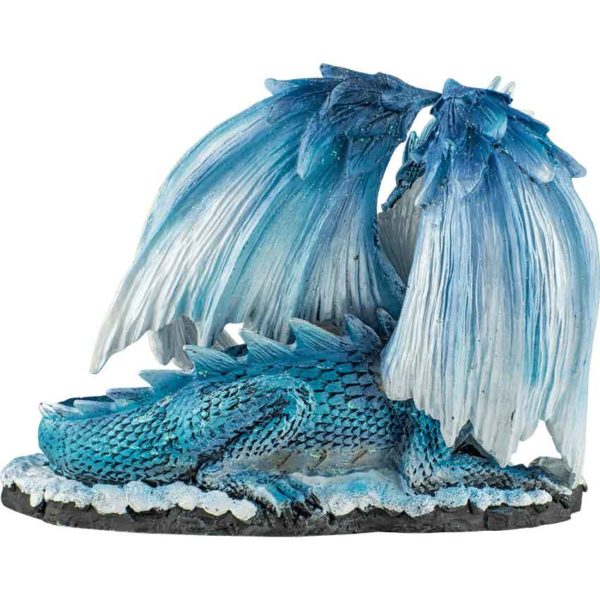 Blue and White Dragon Family Statue