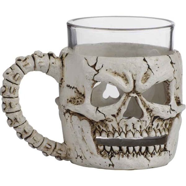 Grinning Skull Glass Cup