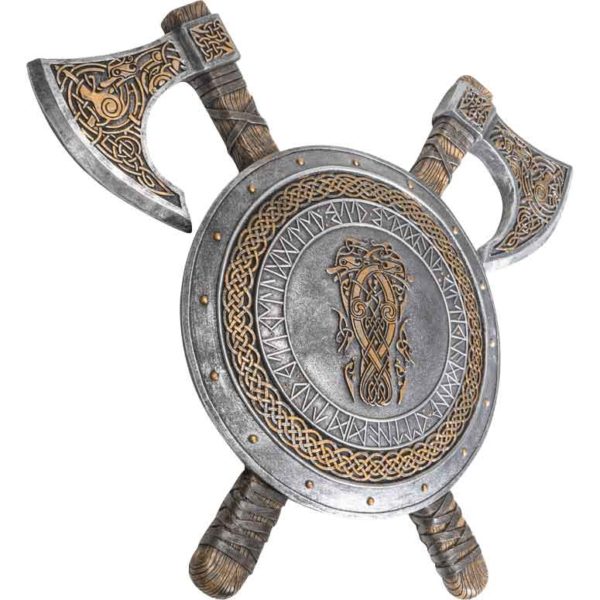 Viking Shield and Axes Plaque