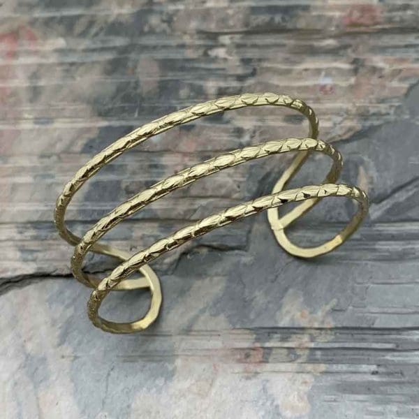 Golden Tri-Band Medieval Bracelet