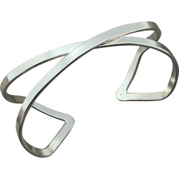 Silver X-Band Medieval Cuff Bracelet