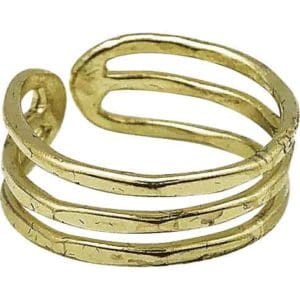 Gold Triple Band Cuff Ring