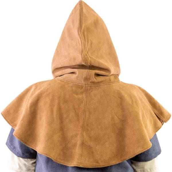 Light Brown Medieval Suede Hood