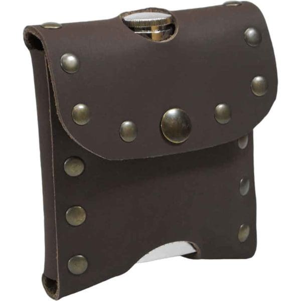 Studded Flask Holder with Flask