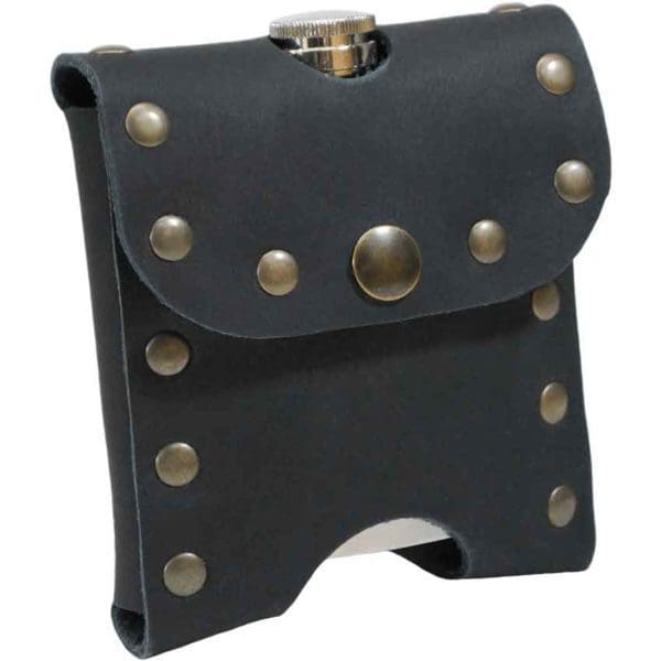 Studded Flask Holder with Flask