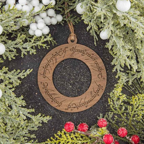 Elven Script Christmas Ornament