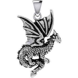 Silver Flying Dragon Pendant
