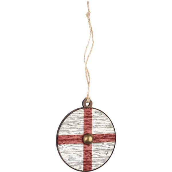 Crusader Cross Wooden Shield Christmas Ornament