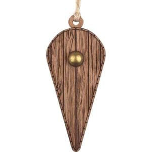 Wooden Kite Shield Christmas Ornament