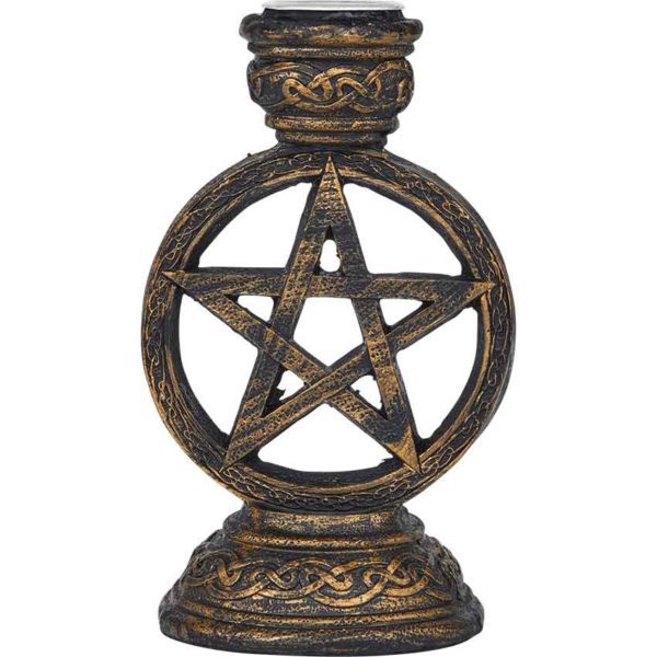 Bronze Pentacle Incense and Candleholder