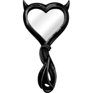 Black Devil Heart Hand Mirror