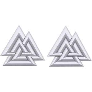 Silver Viking Valknut Post Earrings