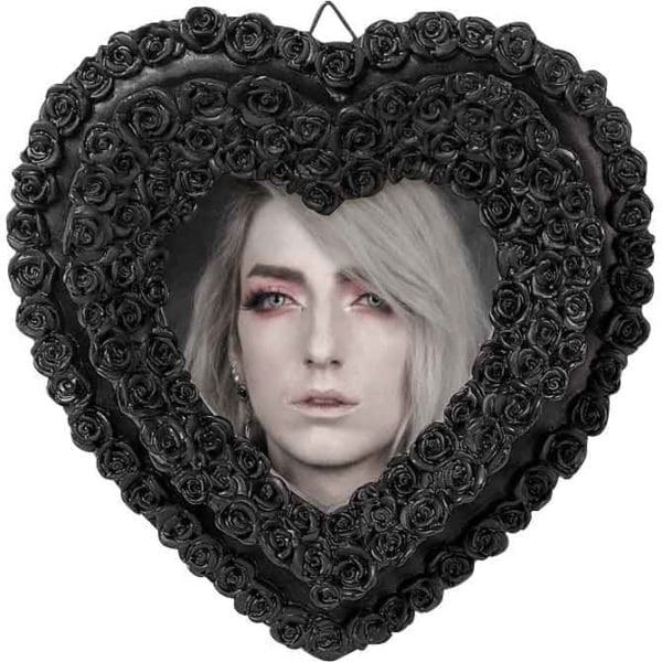 Small Black Rose Heart Photo Frame
