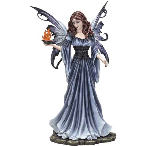 Feathered Grey Fairy Statue