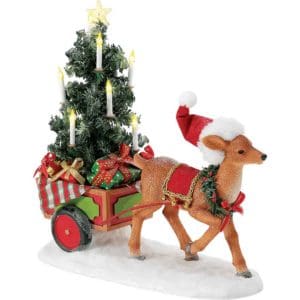 Deer with Cart - Santa Figurine Accessory by Possible Dreams