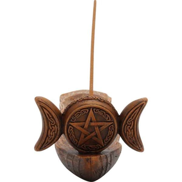 Triple Moon Pentagram Sigil Incense Holder