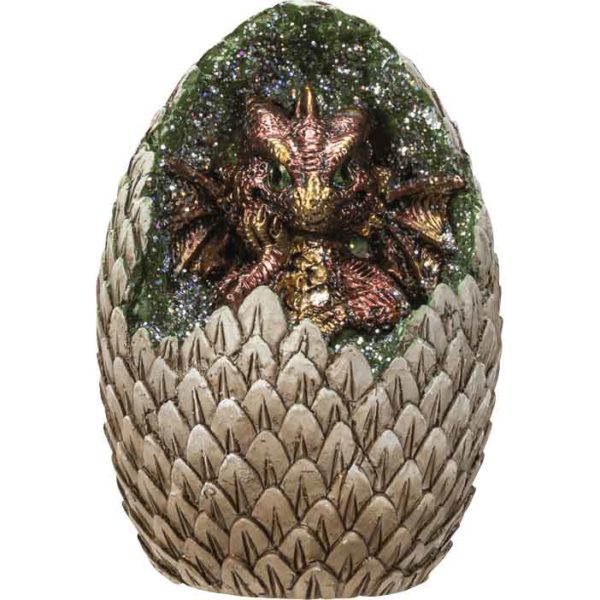 Red Dragon in LED Egg Statue