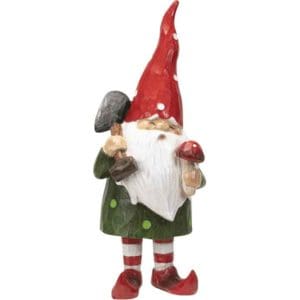 Gnome with Shovel and Mushroom Statue