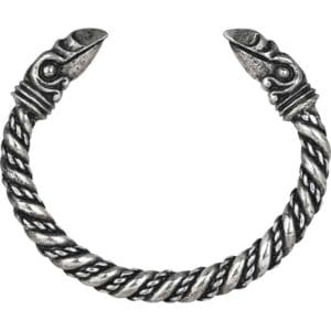Large Odins Raven Viking Bracelet - Pewter