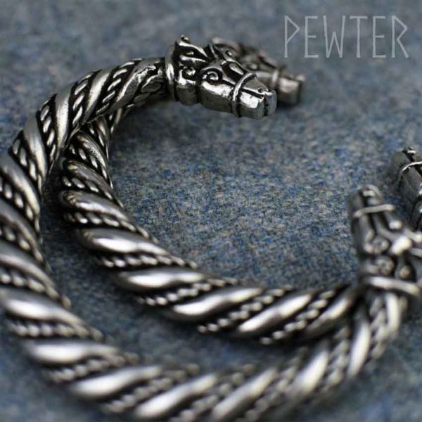 Large Sleipnir Viking Bracelet - Pewter