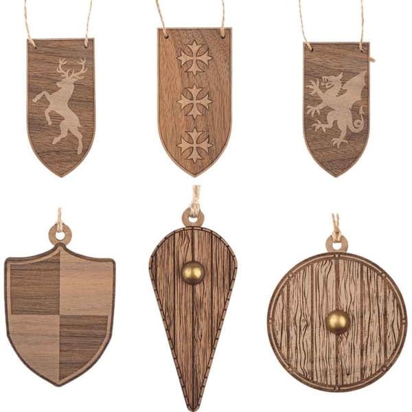 Medieval Shield & Banner Ornament Set
