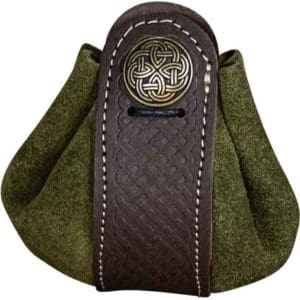 Large Wanderer Split Leather Pouch - Forest Green