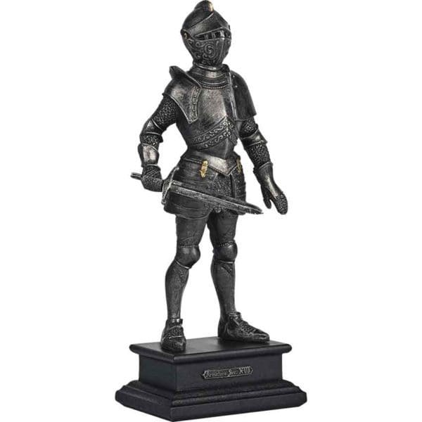 Pewter Knight with Short Sword Statue