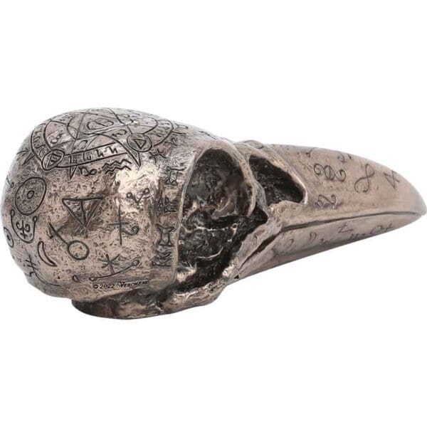 Bronze Alchemical Raven Skull Statue