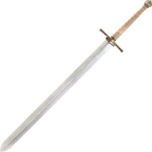 Templar's LARP Long Sword with Leather Grip - Notched