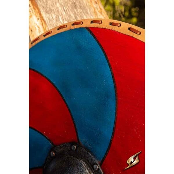 Gastir Viking LARP Shield - Blue/Red - 75 cm
