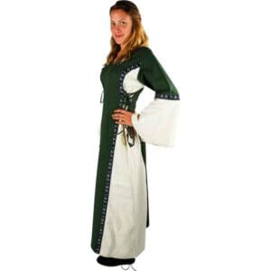 Sophie Medieval Dress - Green/Natural