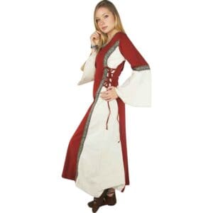 Sophie Medieval Dress - Red/Natural