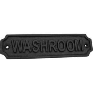 Cast Iron Washroom Door Sign